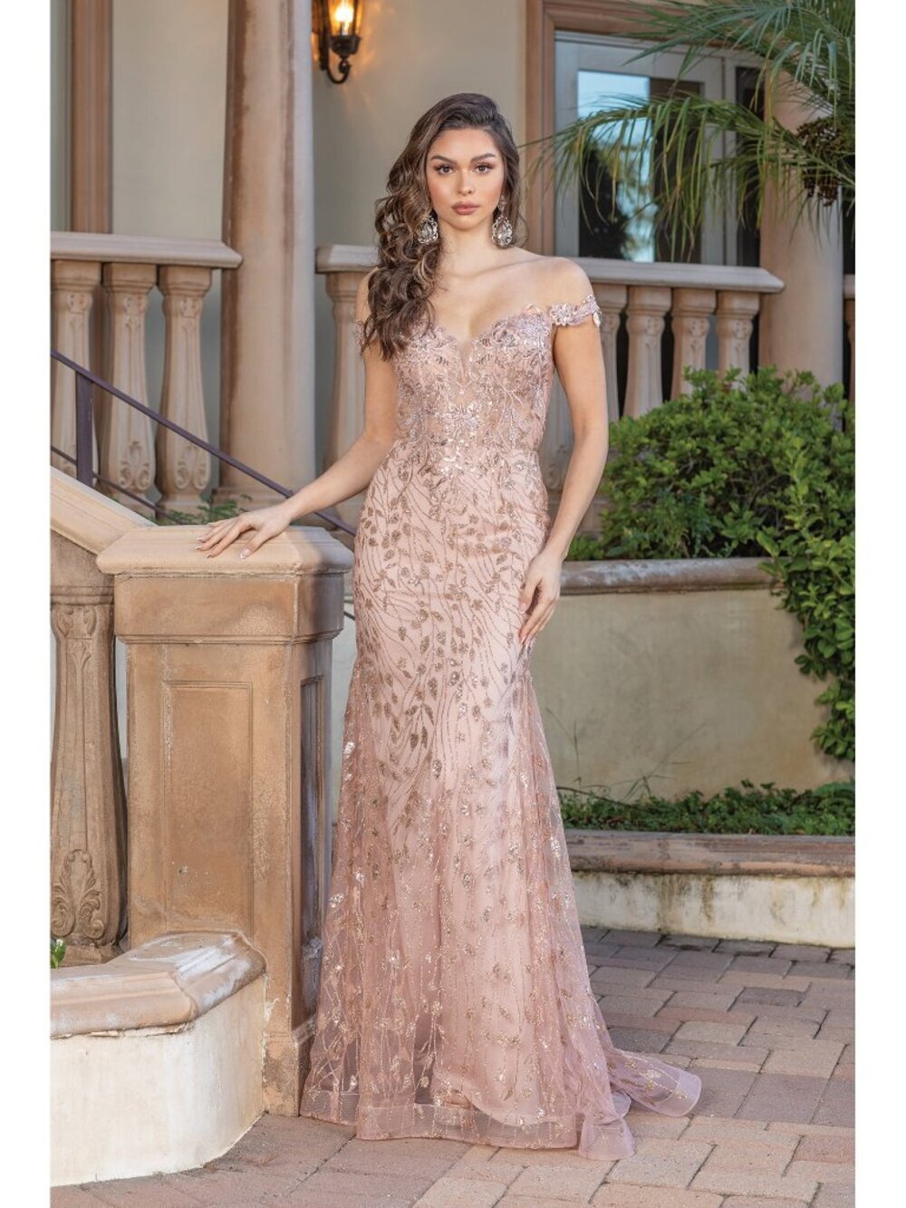 NEW GOLD Evening Gown Floor Length Formal Elegant Stunning 4343 - Picture 5 of 9
